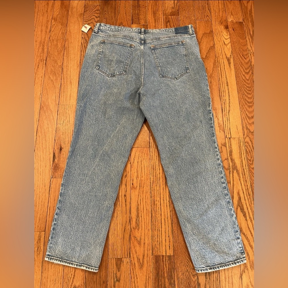 Abercrombie & Fitch The 90s Straight Jeans Ultra High Rise Blue Denim 35 20R New - Picture 11 of 12